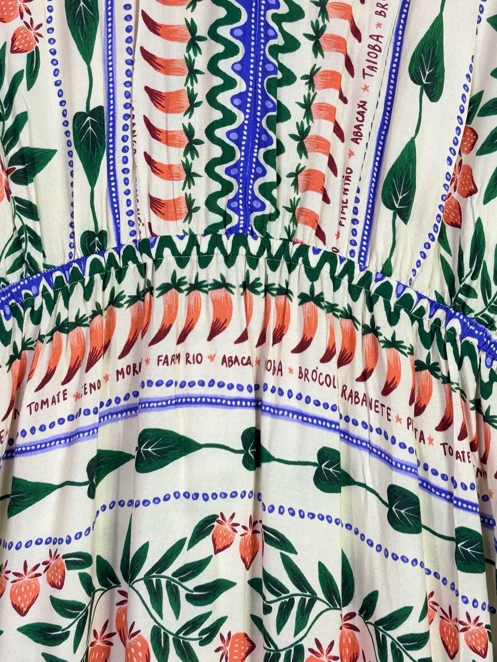 FARM Rio Anthropologie Tropical Botanical Tiered Maxi Dress Medium Boho - Picture 6 of 6